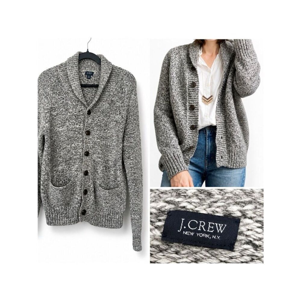 J. Crew Donegal Wool Alpaca Shawl Cardigan Button Down Grandpa Sweater Size S